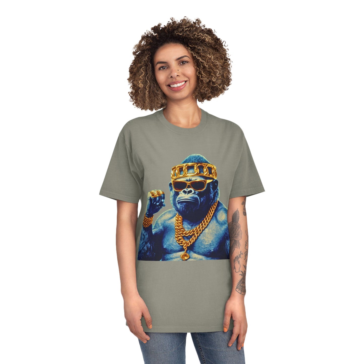 Cool Gorilla Graphic Tee, Casual Faded Shirt, Unisex Streetwear, Gift for Animal Lovers, Trendy Vintage Style