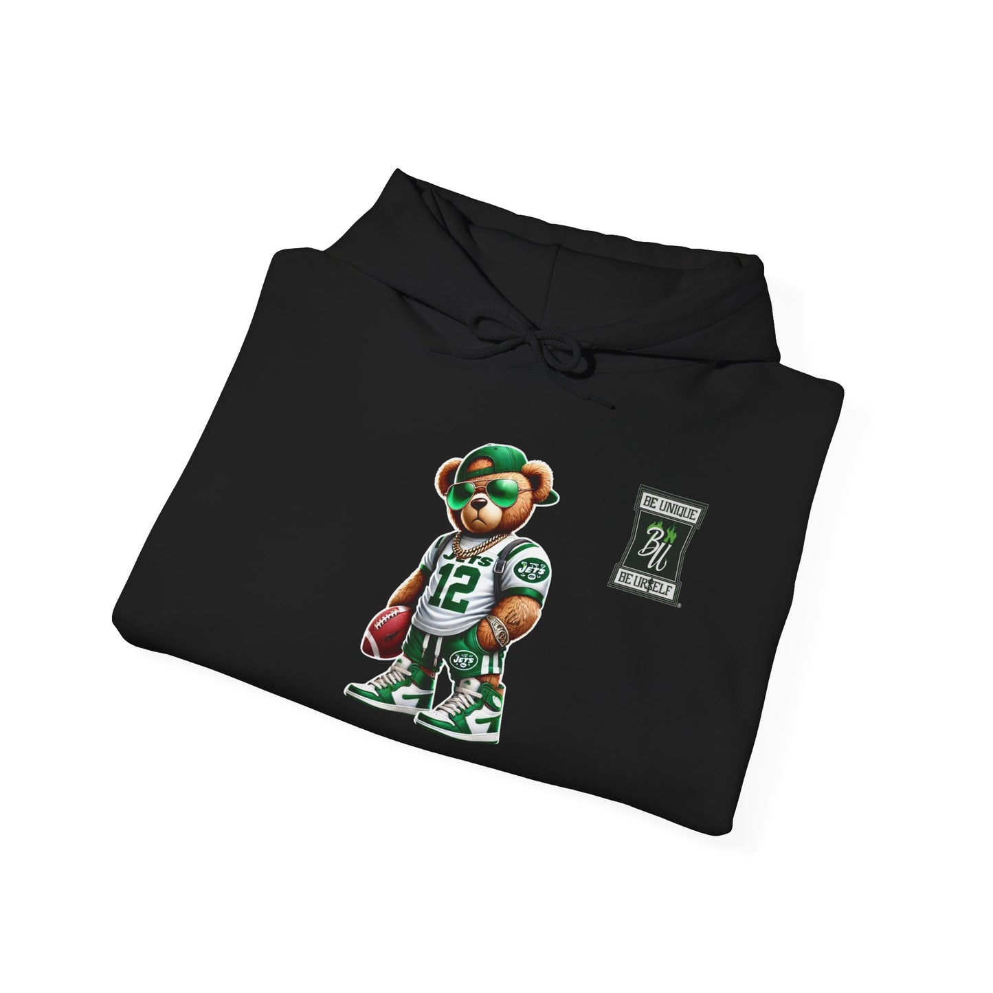 Bear Mascot Football Hoodie — Number 12 Team Spirit Pullover