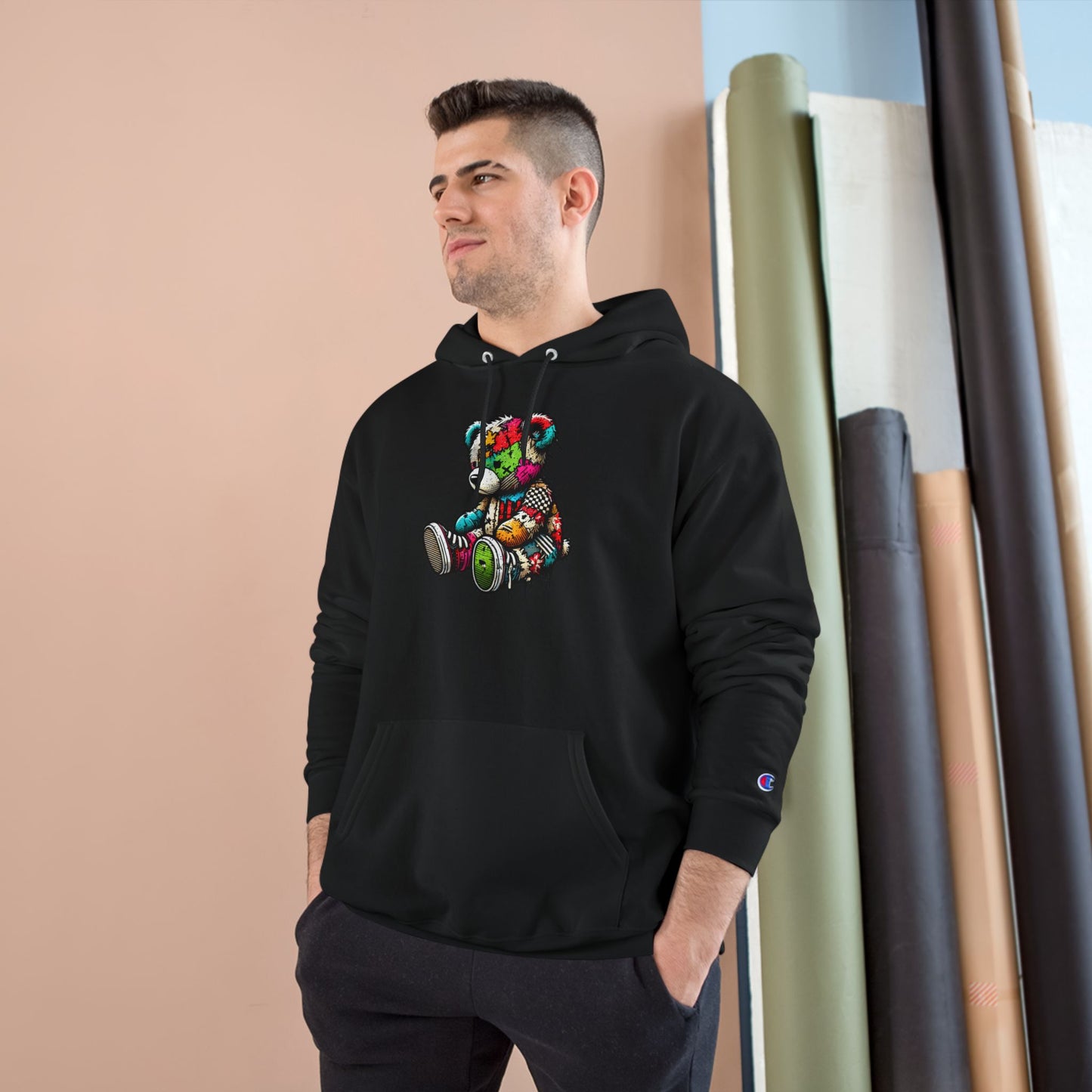 Whimsical Bear Graphic Hoodie - Be Unique, Be Yourself