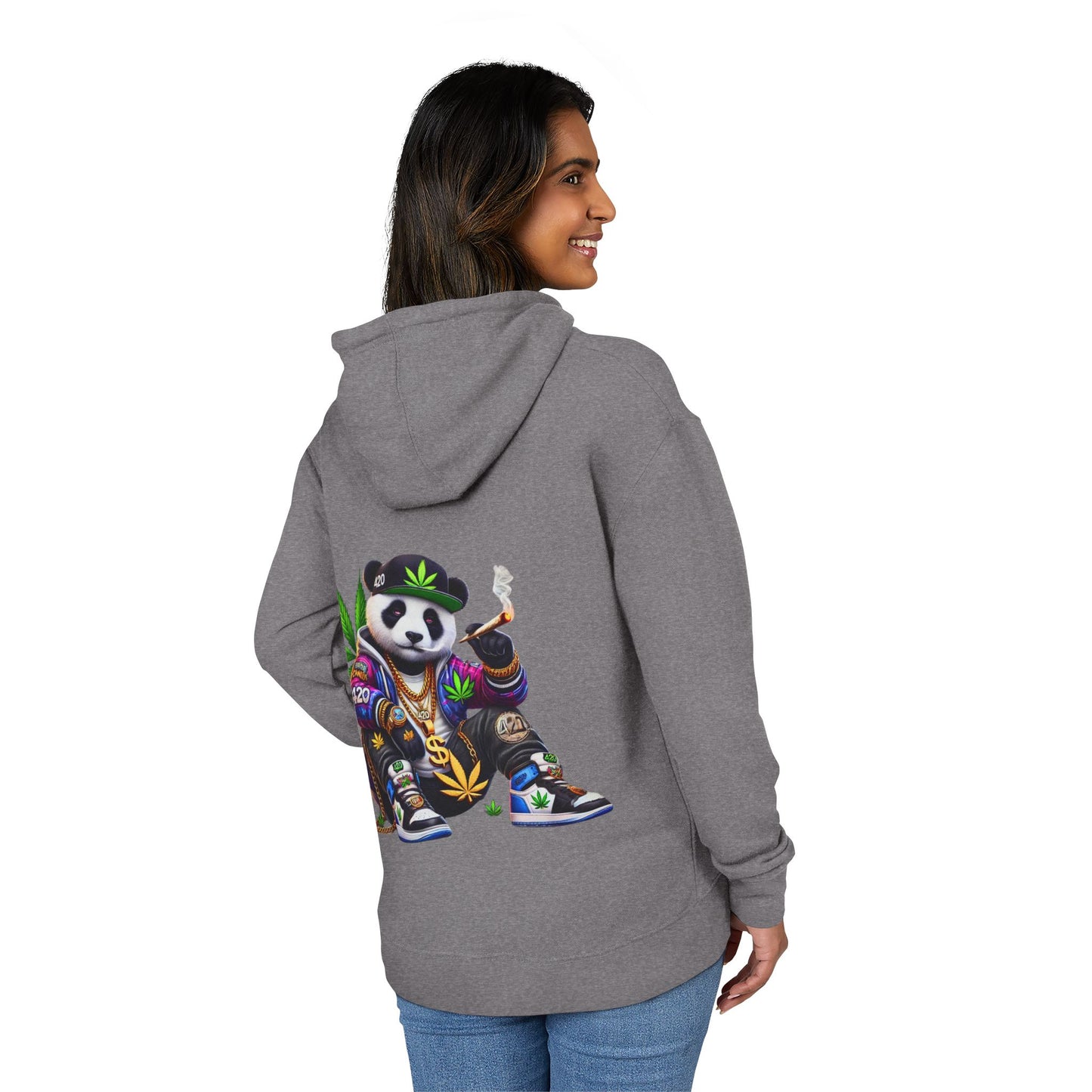 Panda 420 Streetwear Hoodie — Cannabis Leaf Graphic Pullover