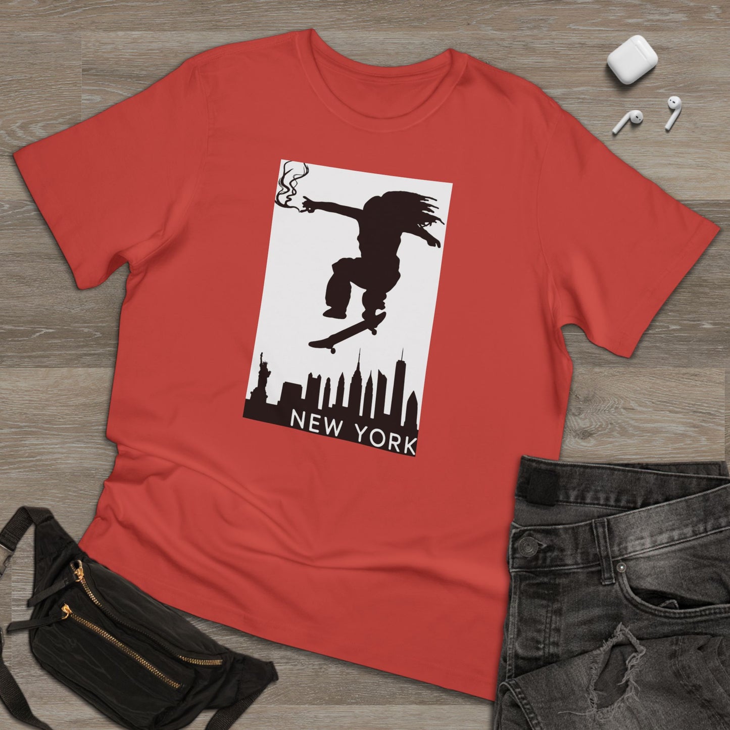 New York City Skater T-shirt, Urban Style Tee, Streetwear Shirt, Skateboarder Apparel, NYC Vibes Fashion