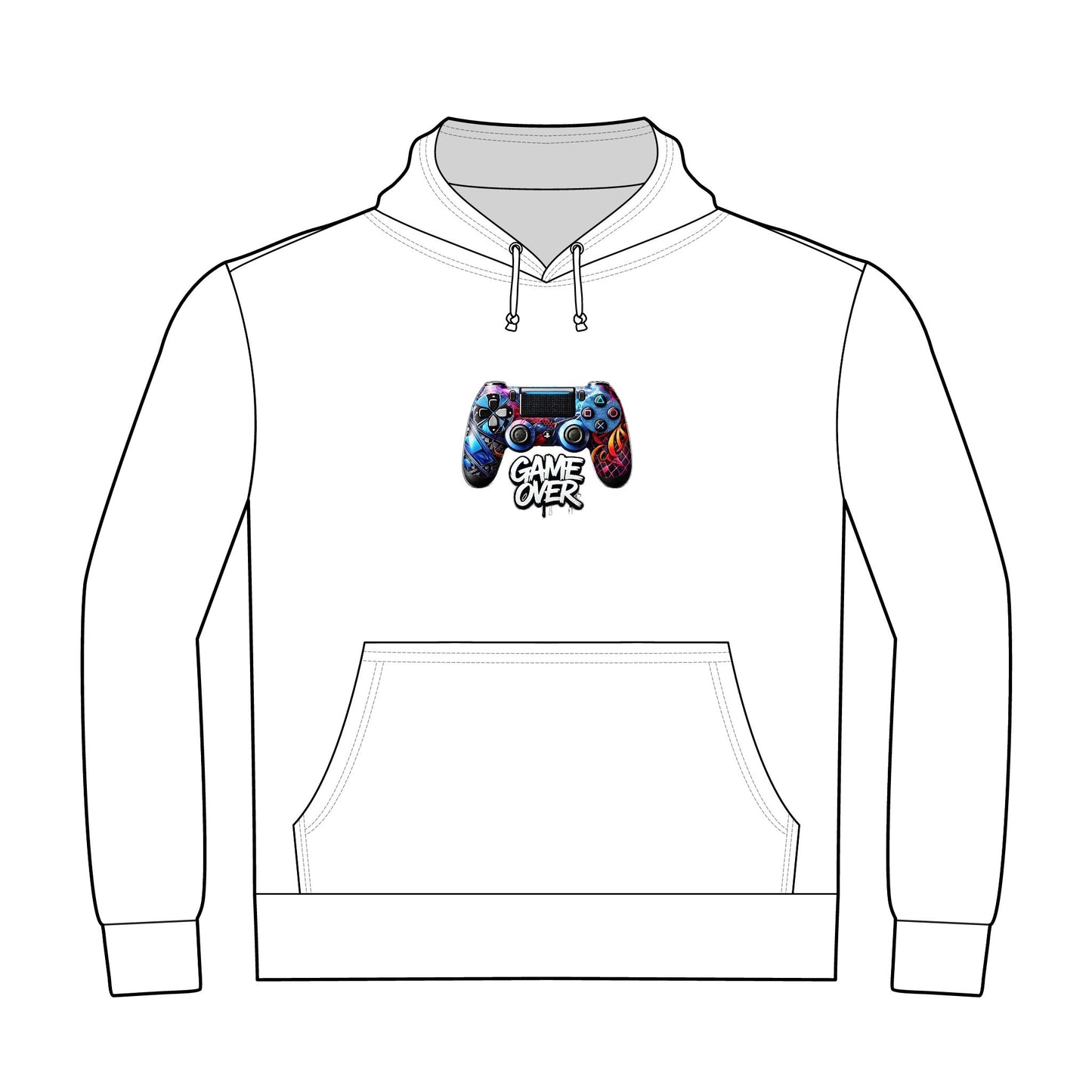 Game Over Unique Graphic Hoodie for Gamers, Comfortable Unisex Hoodie, Perfect Gift for Gamers, Unique Style Pullover, Fun Casual Wear