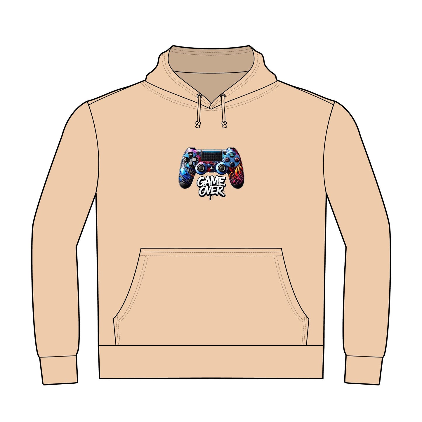 Game Over Unique Graphic Hoodie for Gamers, Comfortable Unisex Hoodie, Perfect Gift for Gamers, Unique Style Pullover, Fun Casual Wear