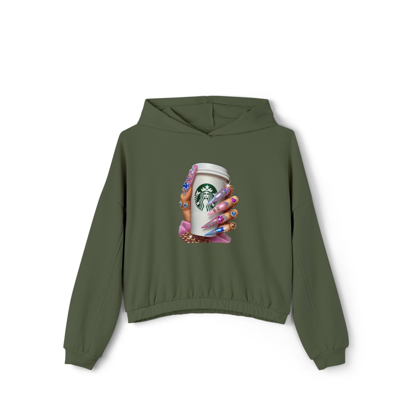 Stylish Women's Cinched Bottom Hoodie, Trendy Casual Wear, Perfect for Coffee Lovers, Unique Gift for Her, Fall Fashion Essential, [...]