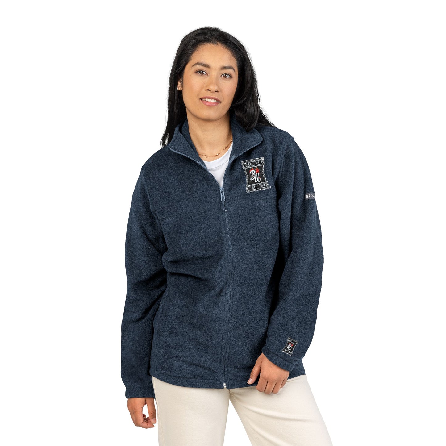 Embroidered Fleece Jacket — 'Be Unique Be Yourself' Chest & Back Design