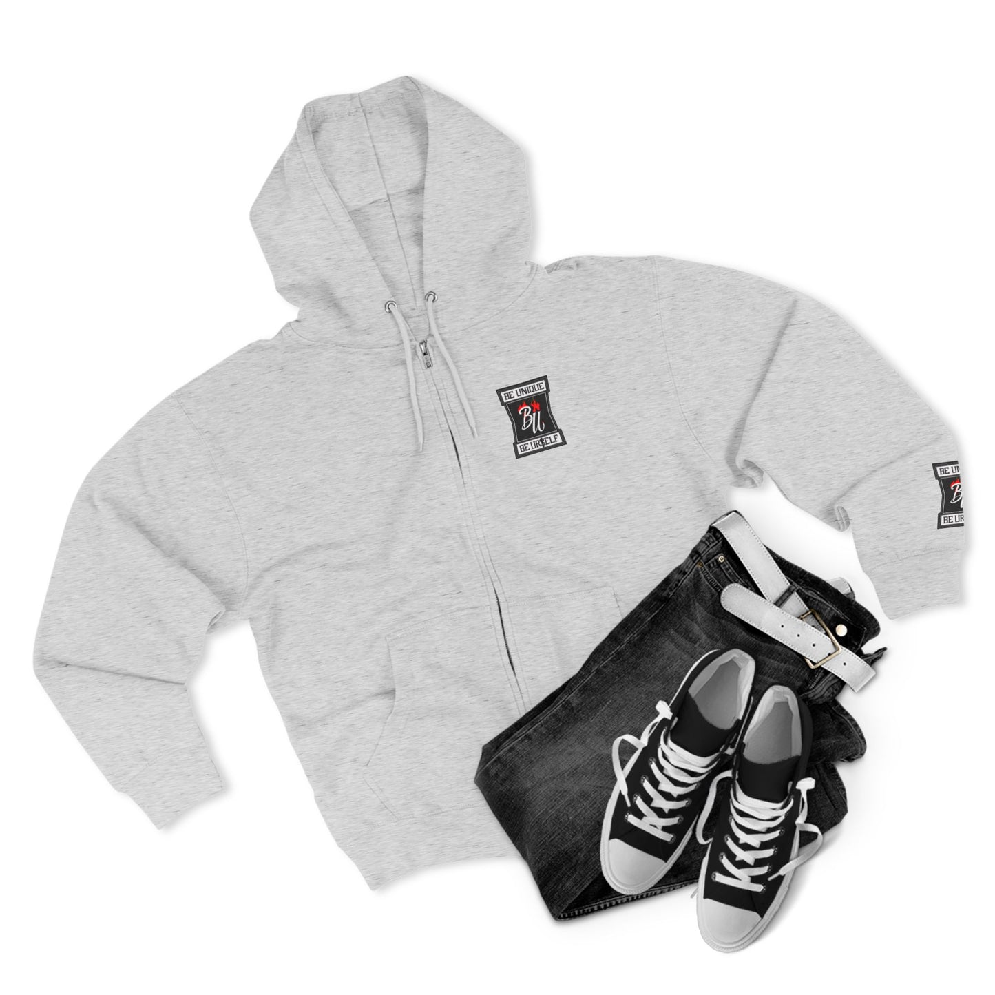 Retro Soda Logo Zip Hoodie — 'Hi' Patch Streetwear Zip-Up