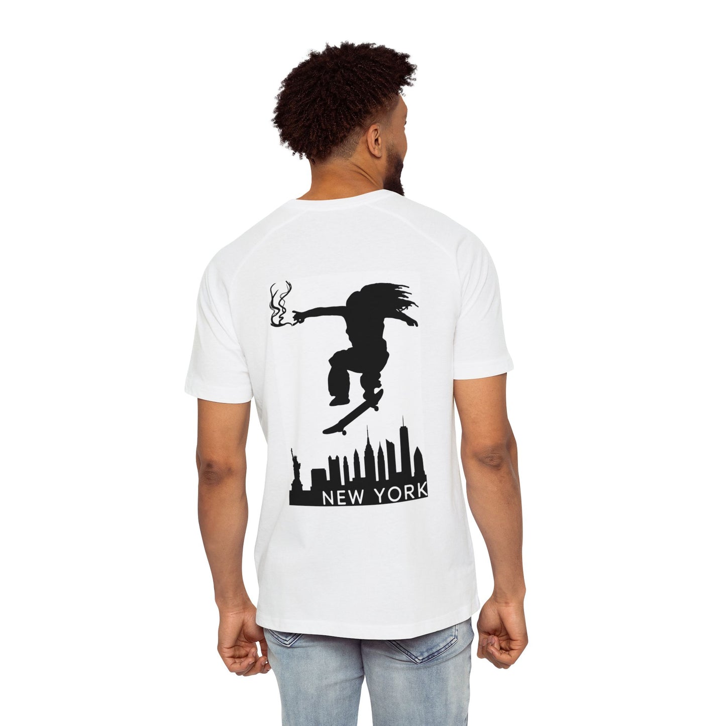 New York Skateboarder Men's Raglan T-Shirt, Streetwear, Urban Fashion, Gift for Him, Casual Wear, Cool Graphic Tee