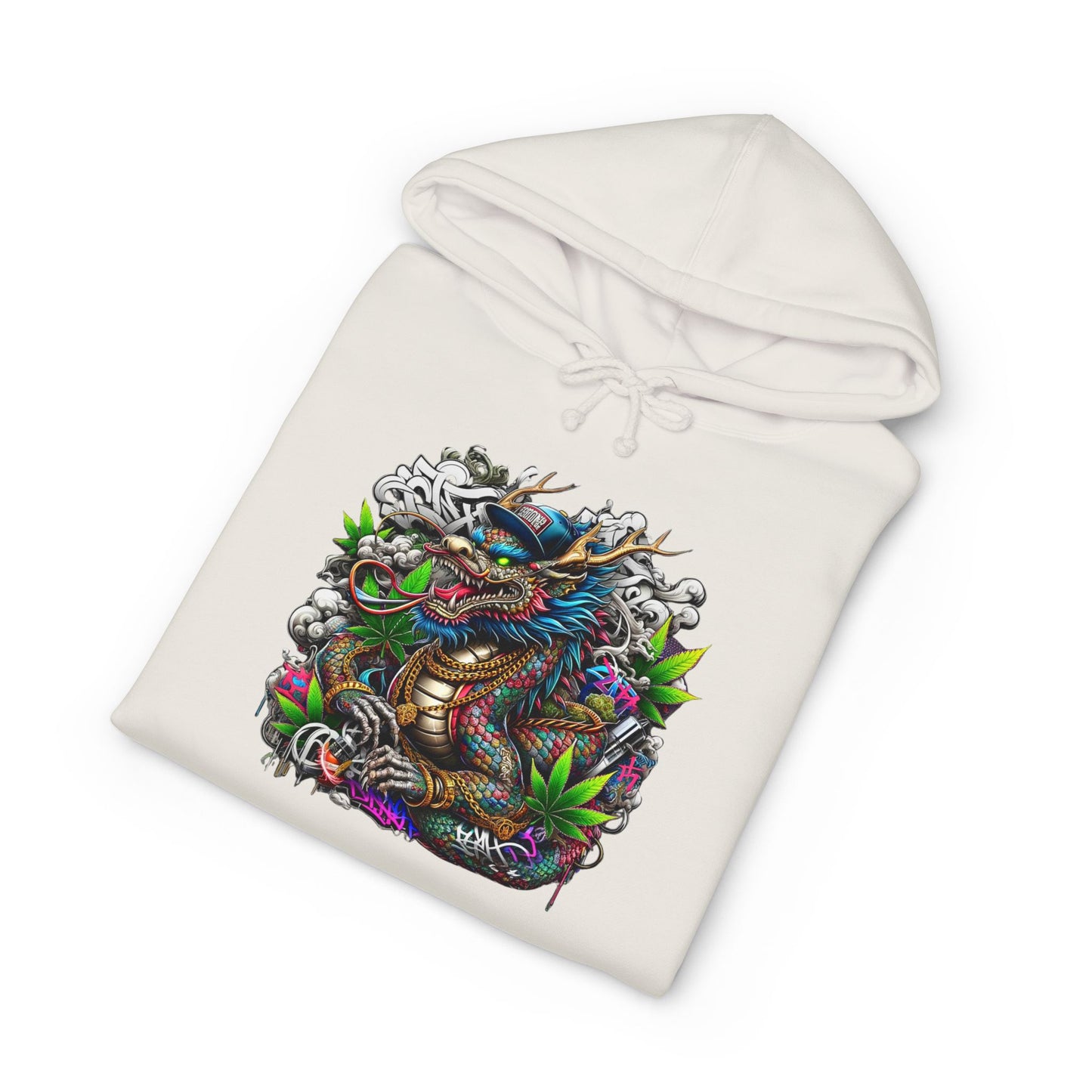 Colorful Dragon Design Unisex Heavyweight Hoodie, Graphic Sweatshirt, Streetwear Fashion, Unique Gift, Cozy Wear