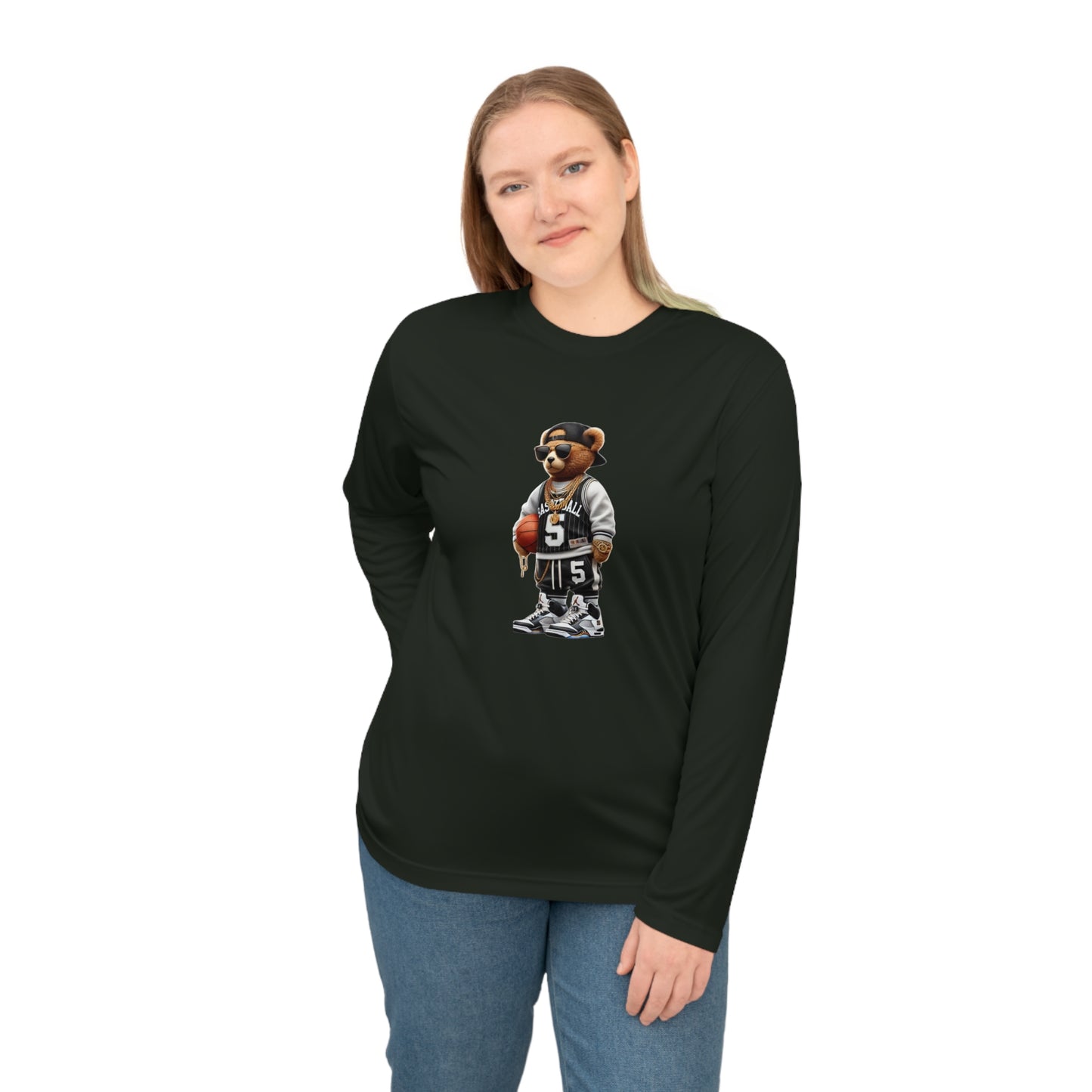 Cool Bear Graphic Long Sleeve Shirt | Casual Sportswear, Unisex Activewear, Streetwear Fashion, Gift for Sports Lovers