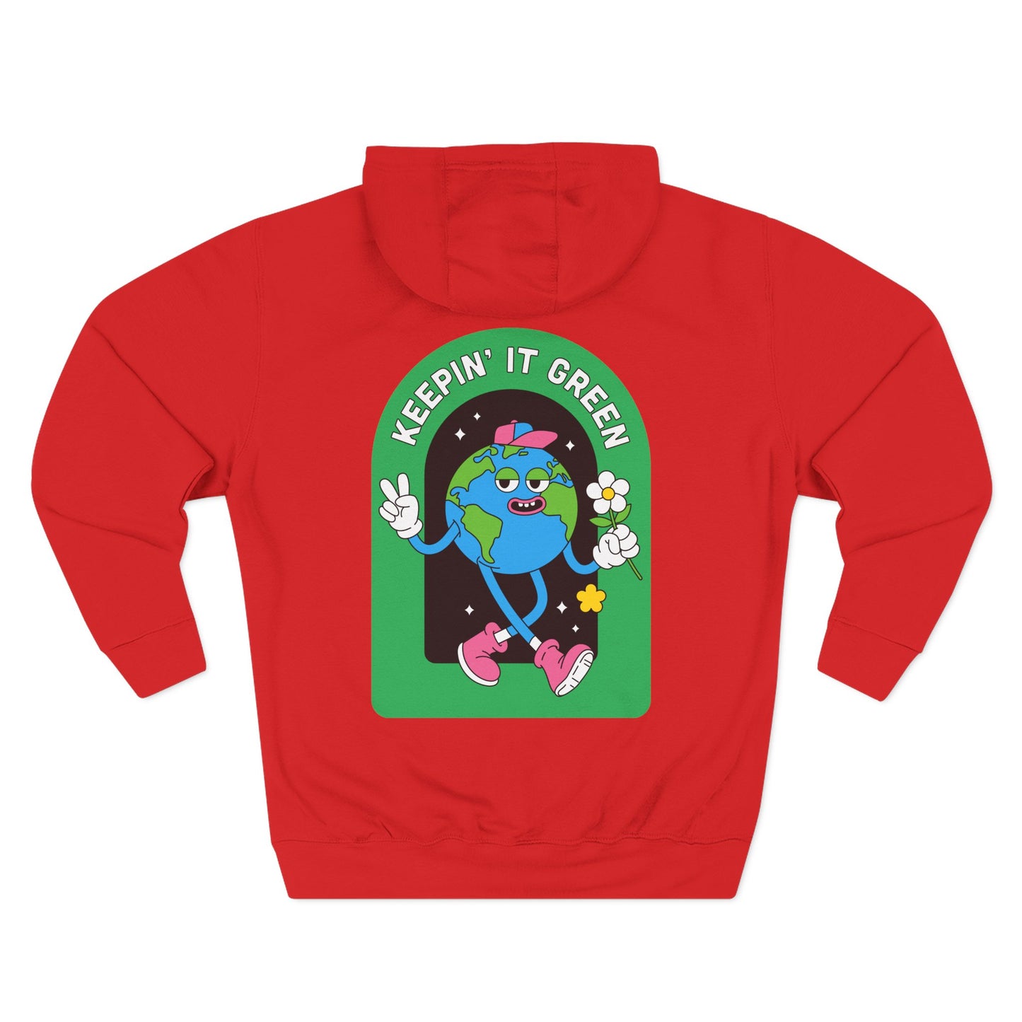 Eco-Friendly Fleece Hoodie, Keepin' It Green Sweatshirt, Casual Gift, Earth Day Clothing, Cozy Layering