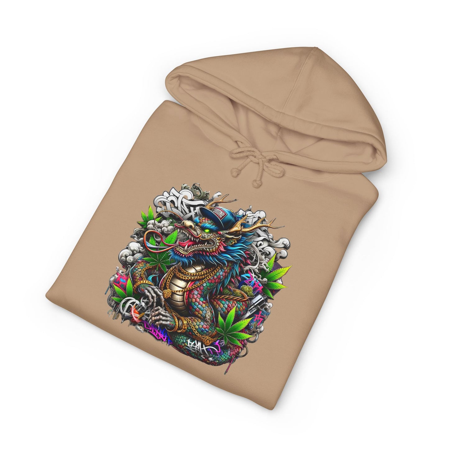Colorful Dragon Design Unisex Heavyweight Hoodie, Graphic Sweatshirt, Streetwear Fashion, Unique Gift, Cozy Wear