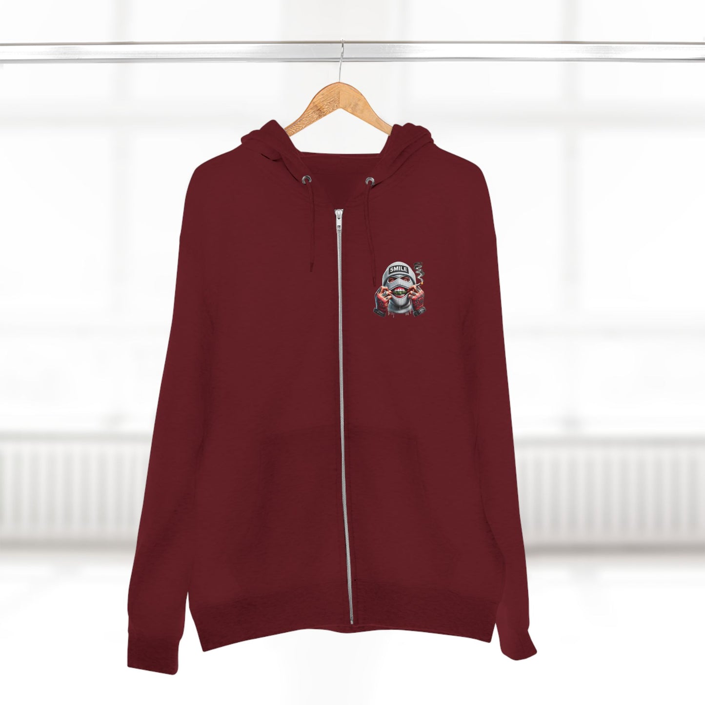 Urban Art Zip Hoodie - Smile Design for Trendsetters