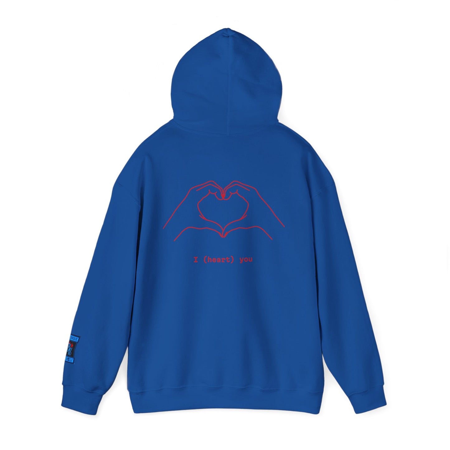 Heart Hands Hoodie — "I (heart) you" Minimal Valentine Sweatshirt