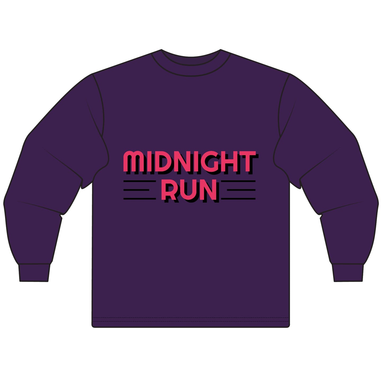 Midnight Run Unisex Long Sleeve T-Shirt, Casual Wear, Gift for Runners, Unique Style, Everyday Comfort, Inspirational Tee