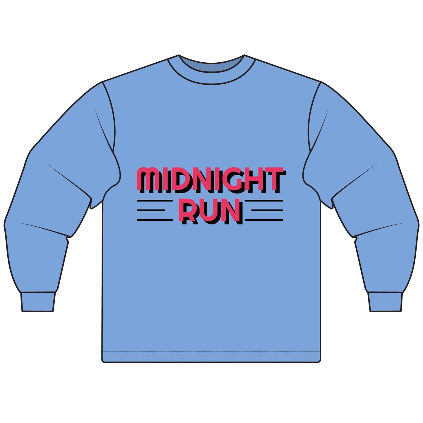 Midnight Run Unisex Long Sleeve T-Shirt, Casual Wear, Gift for Runners, Unique Style, Everyday Comfort, Inspirational Tee