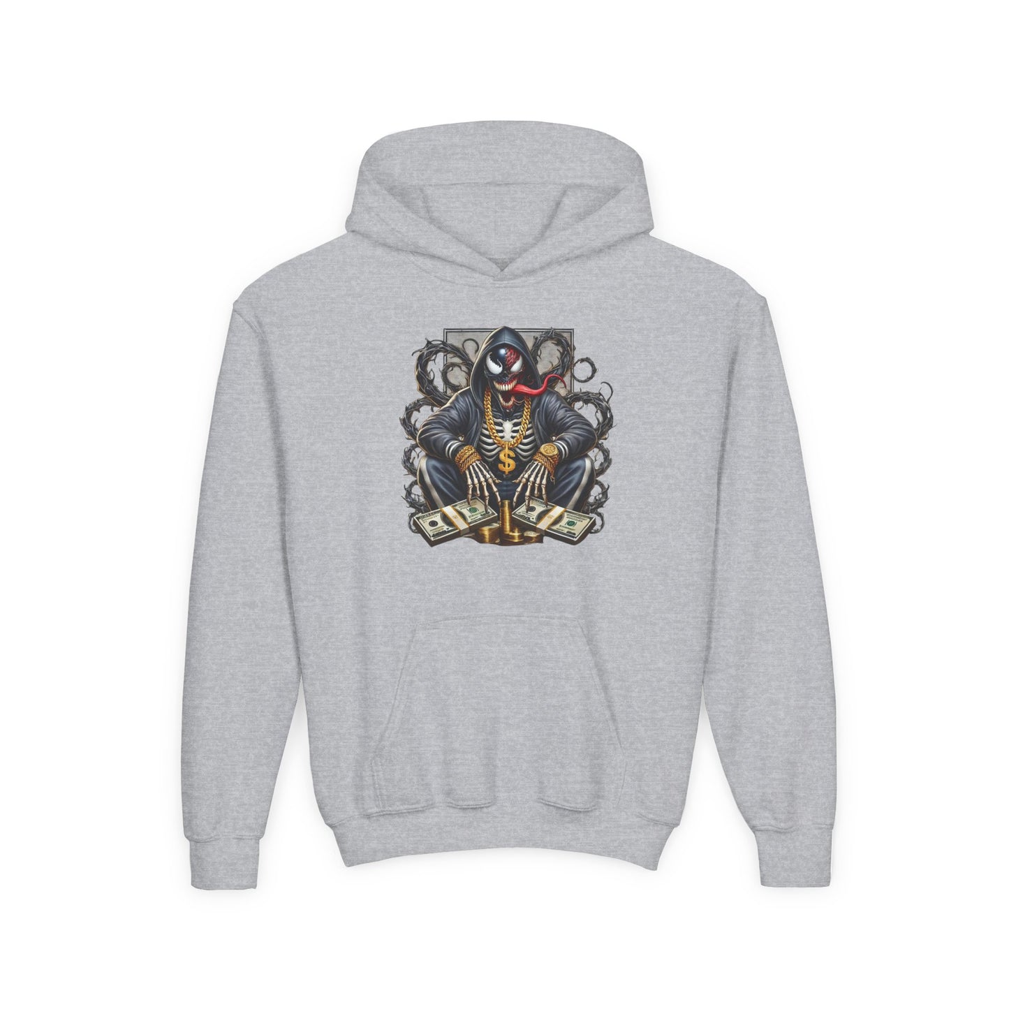 Youth Hoodie — Be Unique Be Urself Graphic Hoodie with Octopus Skull Design
