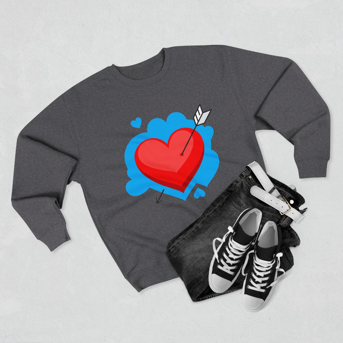 Heart & Self Expression Crewneck Sweatshirt - Cozy Unisex Top for Valentine's Day, Unique Gift, Casual Wear, Be Unique, Comfortable Fashion