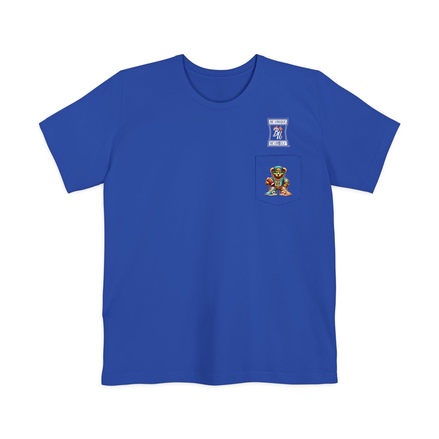 Trendy Hip-Hop Bear Pocket T-Shirt | Unisex Streetwear Tee | Cool Graphic Tee for Sports Lovers | Gift for Teens & Athletes