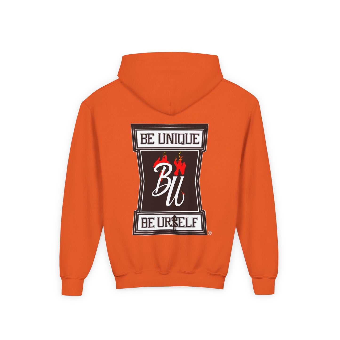 Youth Hoodie — Be Unique Be Urself Graphic Hoodie with Octopus Skull Design