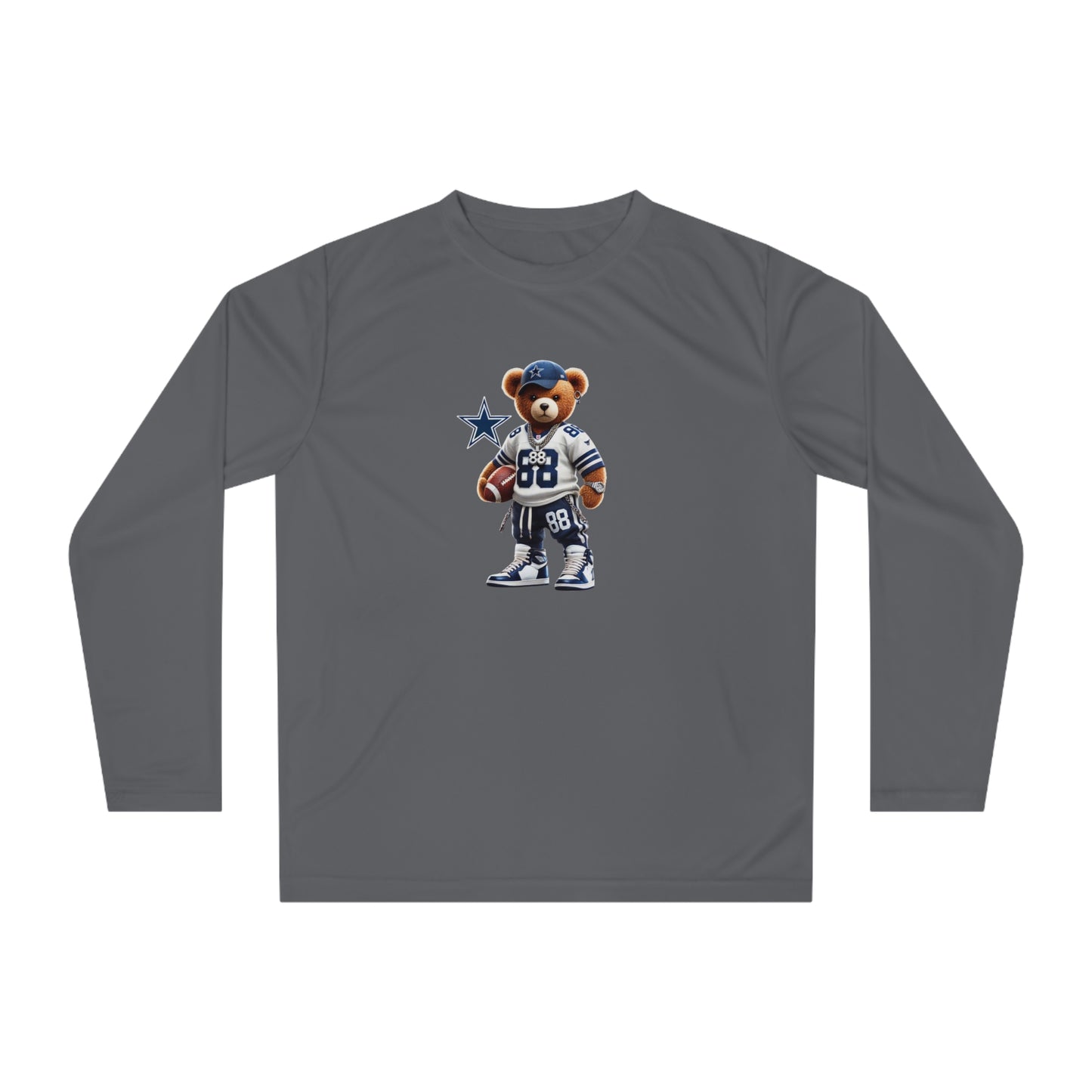 Sporty Bear Long Sleeve Shirt - Unisex Performance Tee for Fans, Gym Wear, Gift for Sports Lovers, Casual Athleisure Top