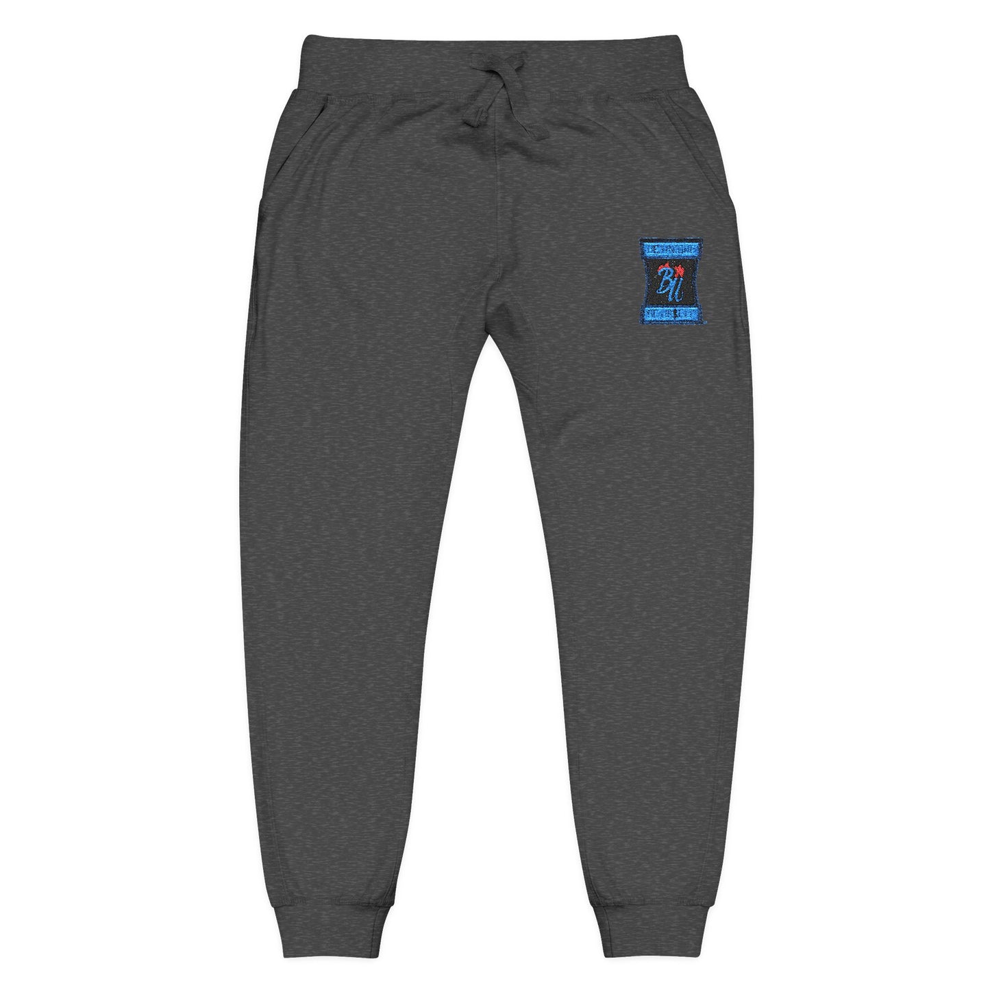 Embroidered Hourglass Joggers — Cozy Coral Fleece Sweatpants