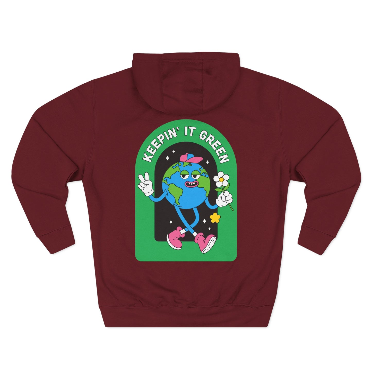 Eco-Friendly Fleece Hoodie, Keepin' It Green Sweatshirt, Casual Gift, Earth Day Clothing, Cozy Layering
