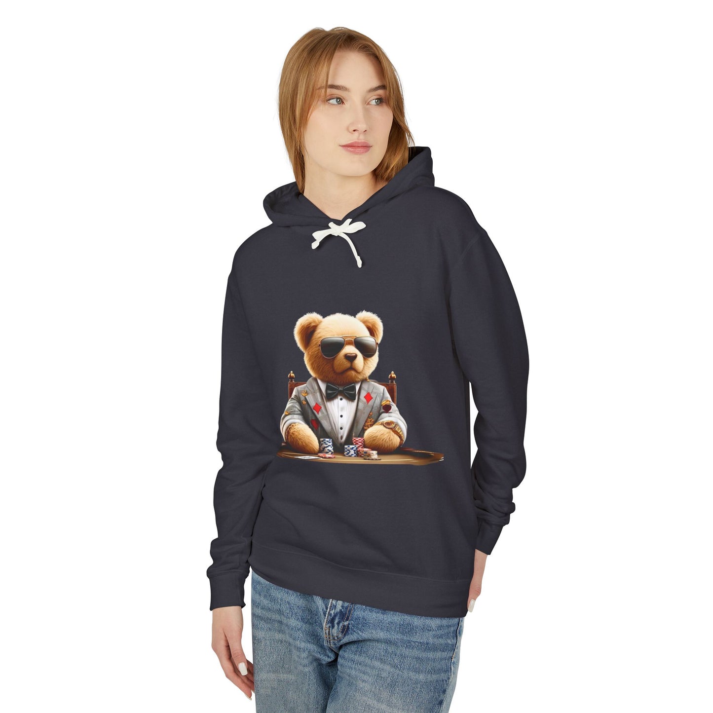 Cool Bear Poker Unisex Lightweight Hoodie