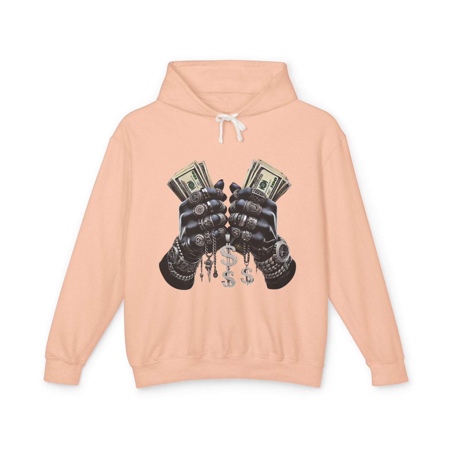 Money Moves Unisex Lightweight Hooded Sweatshirt, Casual Pullover, Streetwear, Unique Gift, Graphic Hoodie, Everyday Wear