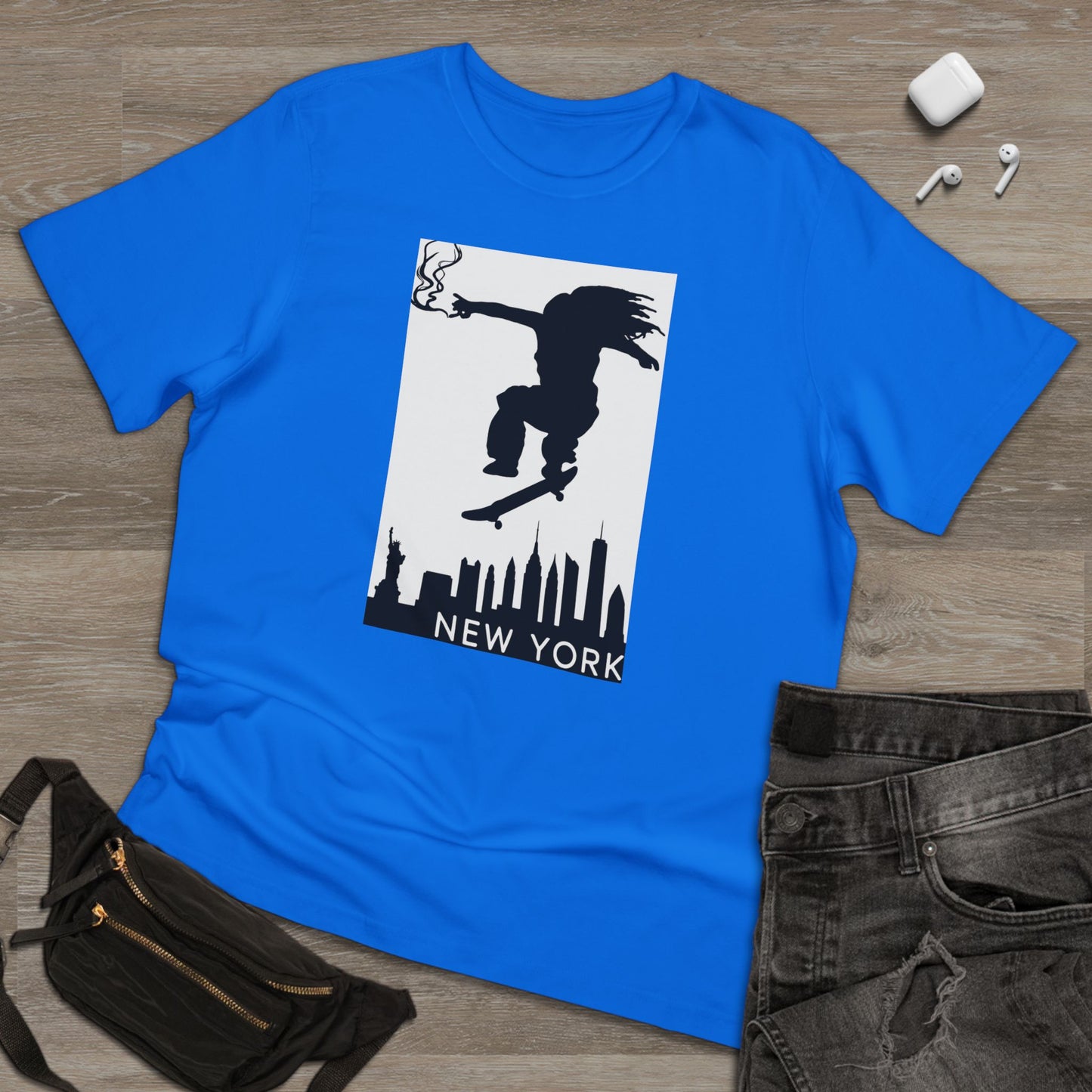 New York City Skater T-shirt, Urban Style Tee, Streetwear Shirt, Skateboarder Apparel, NYC Vibes Fashion