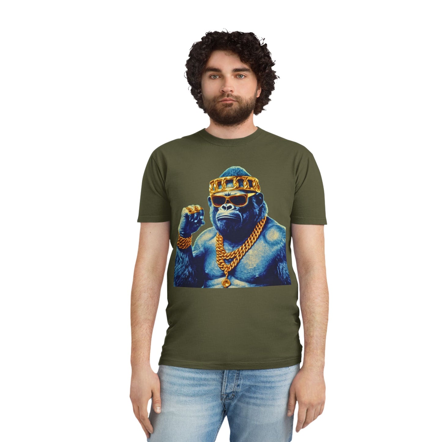 Cool Gorilla Graphic Tee, Casual Faded Shirt, Unisex Streetwear, Gift for Animal Lovers, Trendy Vintage Style