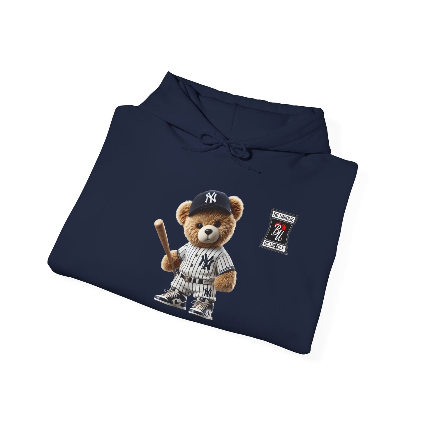 Baseball Teddy Hoodie — Cute Batting Bear Pullover for Fans