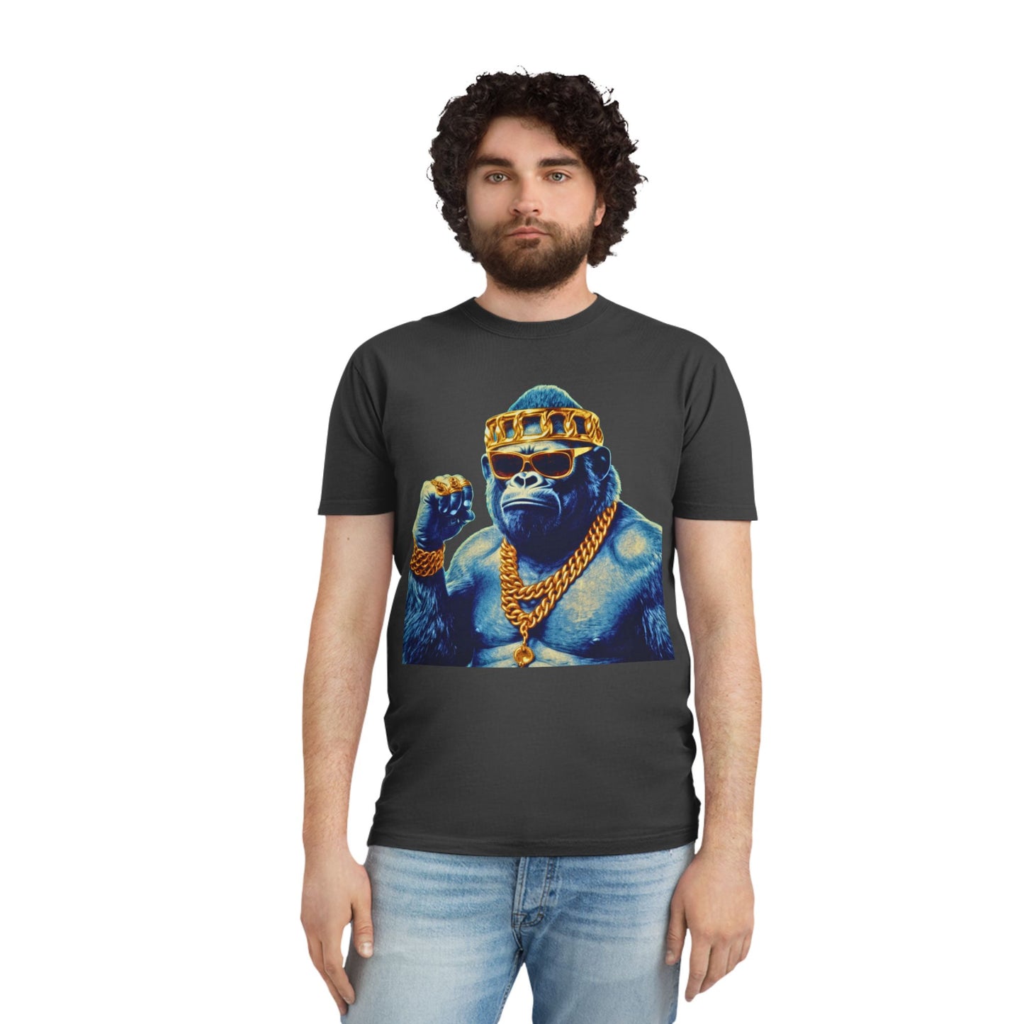 Cool Gorilla Graphic Tee, Casual Faded Shirt, Unisex Streetwear, Gift for Animal Lovers, Trendy Vintage Style