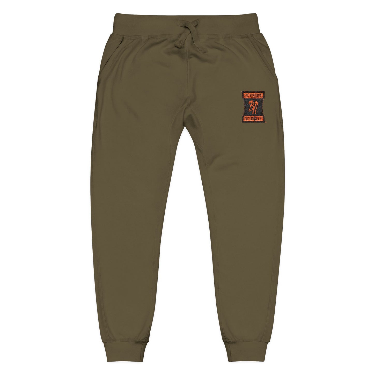 Embroidered Coral Joggers — Floral 'Love' Fleece Sweatpants