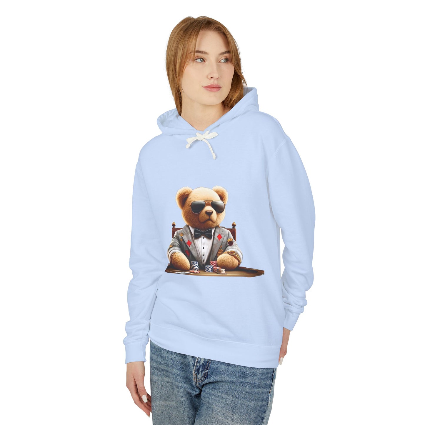 Cool Bear Poker Unisex Lightweight Hoodie