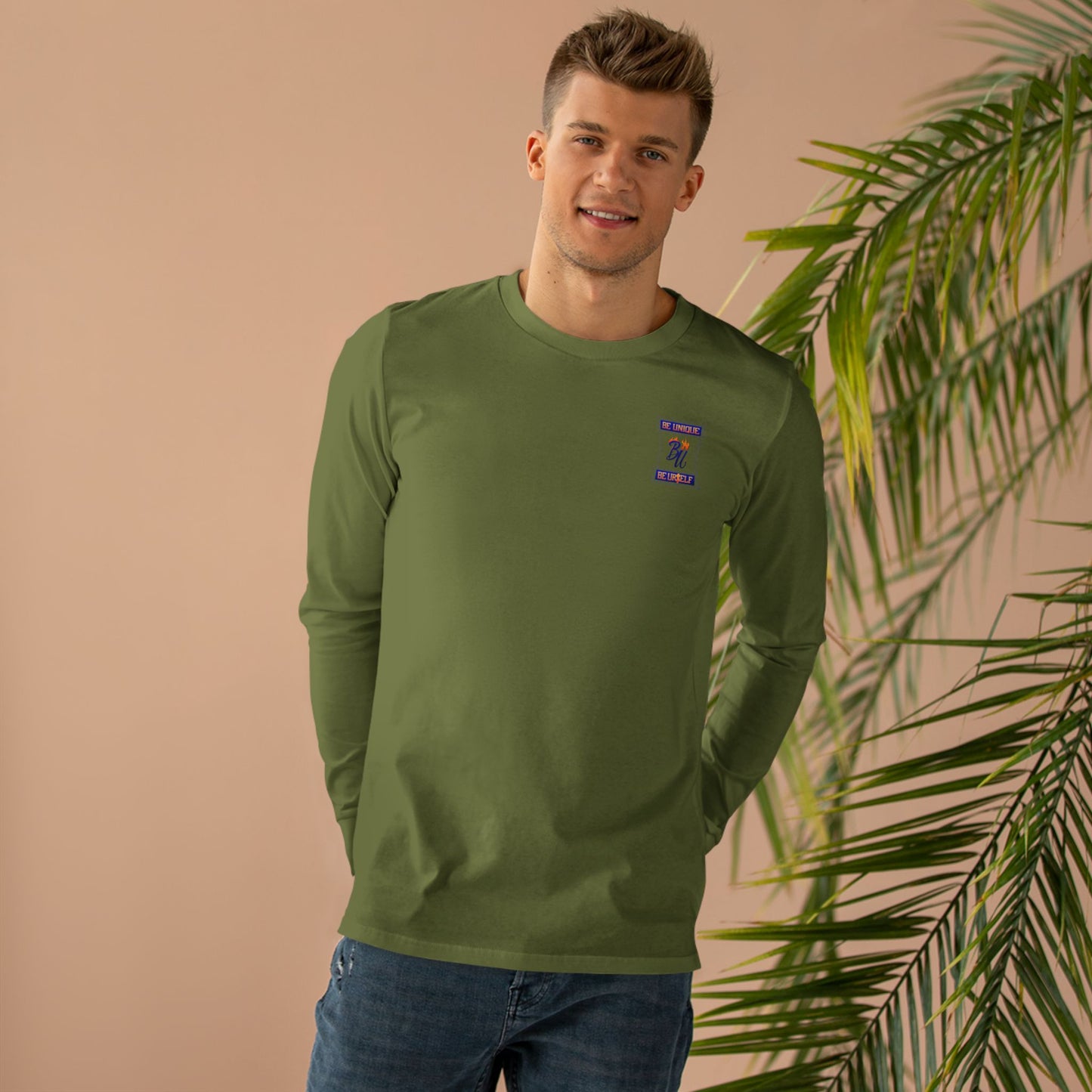 Stay Pawsitive Men's Longsleeve Tee, Dog Lover's Shirt, Gift for Pet Owners, Cute Animal Shirt, Casual Everyday Wear