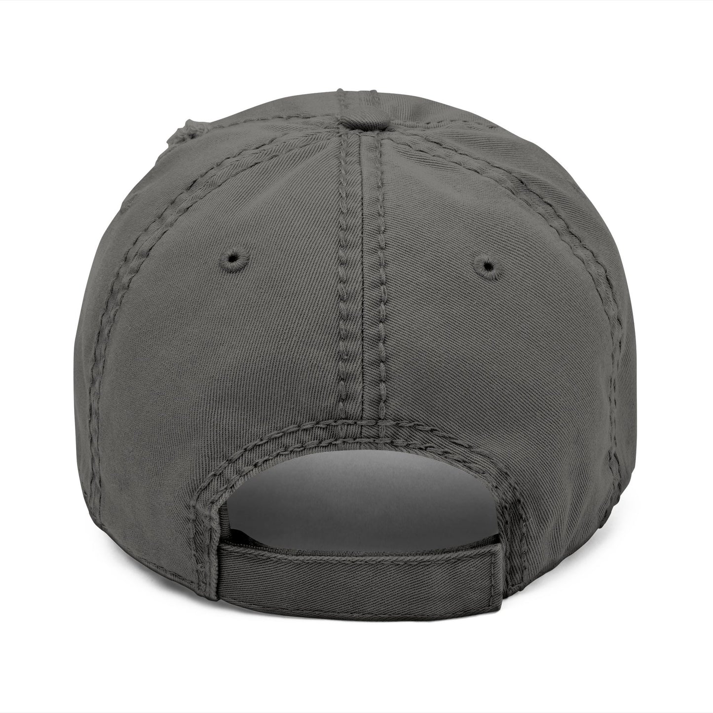 Distressed Embroidered Dad Hat — Vintage Beer Can Logo Cap