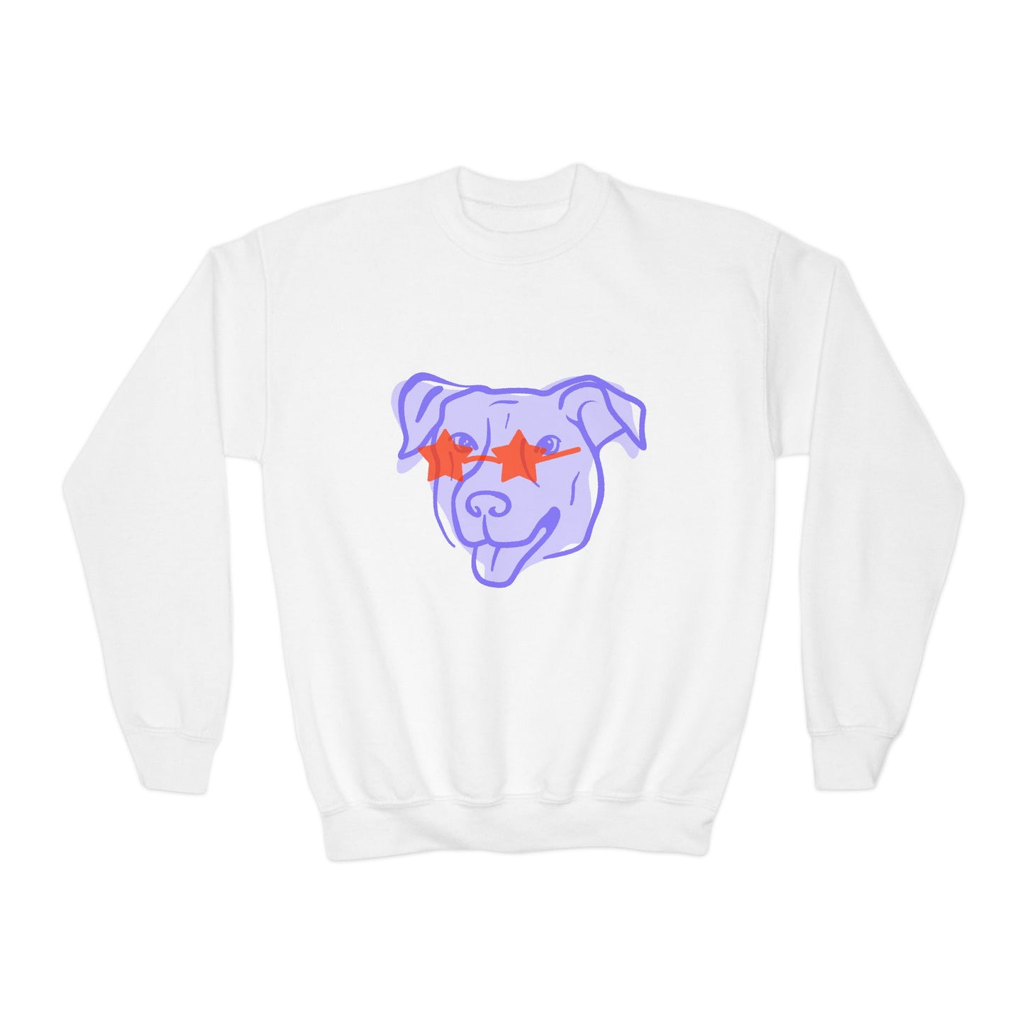 Youth Crewneck Sweatshirt with Playful Dog Design | Perfect for Pet Lovers, Everyday Comfort, Gift Idea, Unique Style, Trendy Apparel