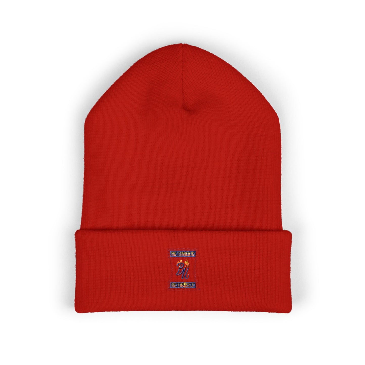 Classic Cuffed Beanie with Bold Embroidery, Cozy Winter Hat, Stylish Knit Cap, Perfect Gift for Her, Unisex Beanie