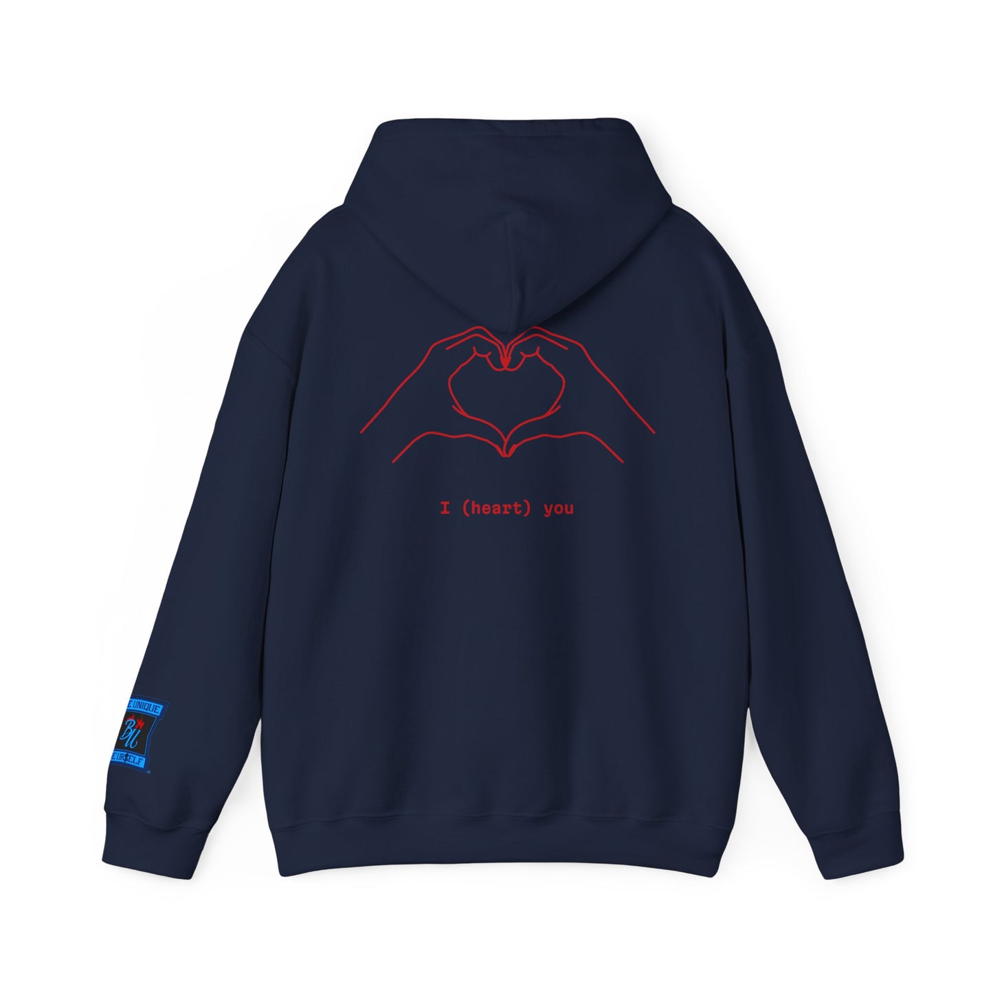 Heart Hands Hoodie — "I (heart) you" Minimal Valentine Sweatshirt