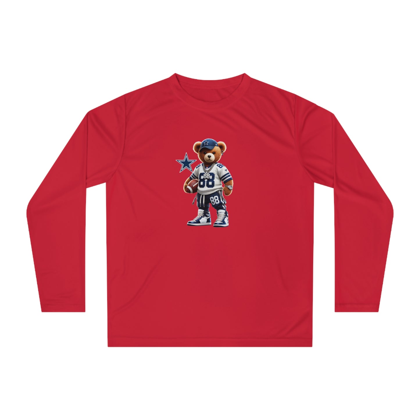 Sporty Bear Long Sleeve Shirt - Unisex Performance Tee for Fans, Gym Wear, Gift for Sports Lovers, Casual Athleisure Top