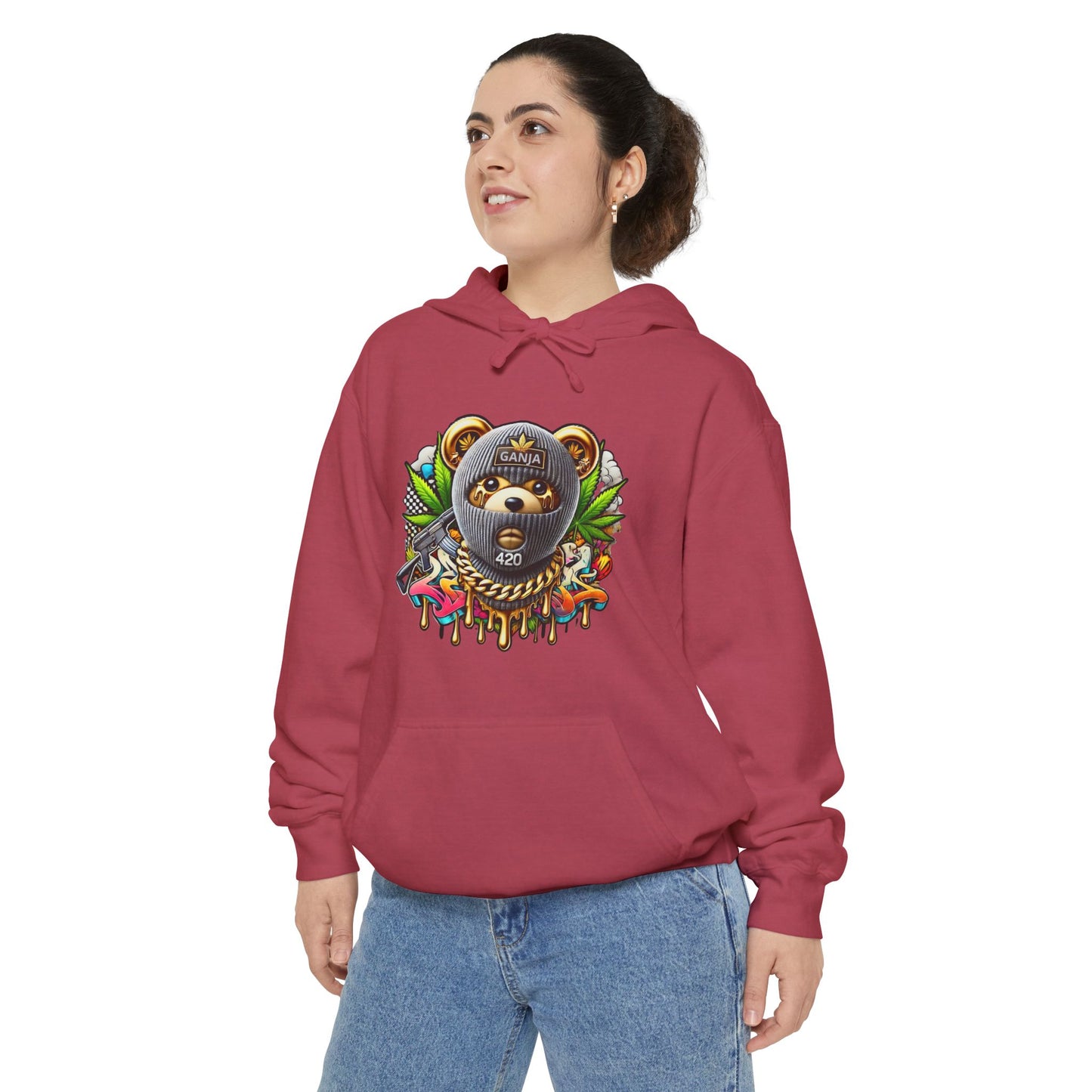 Artistic Bear Hoodie, Unisex Pullover, Unique Graphic Sweatshirt, Cozy Gift for Nature Lovers, Trendy Streetwear