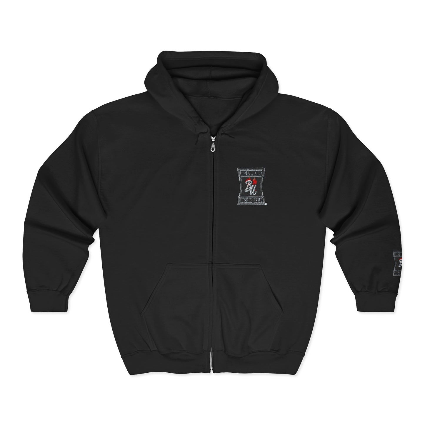 Full-Zip Hoodie — 'Be Kind' Retro Patch Design