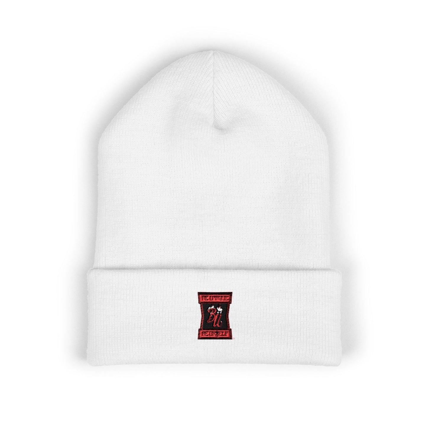 Embroidered 'Stay Weird' Cuffed Beanie — Classic Knit Winter Hat