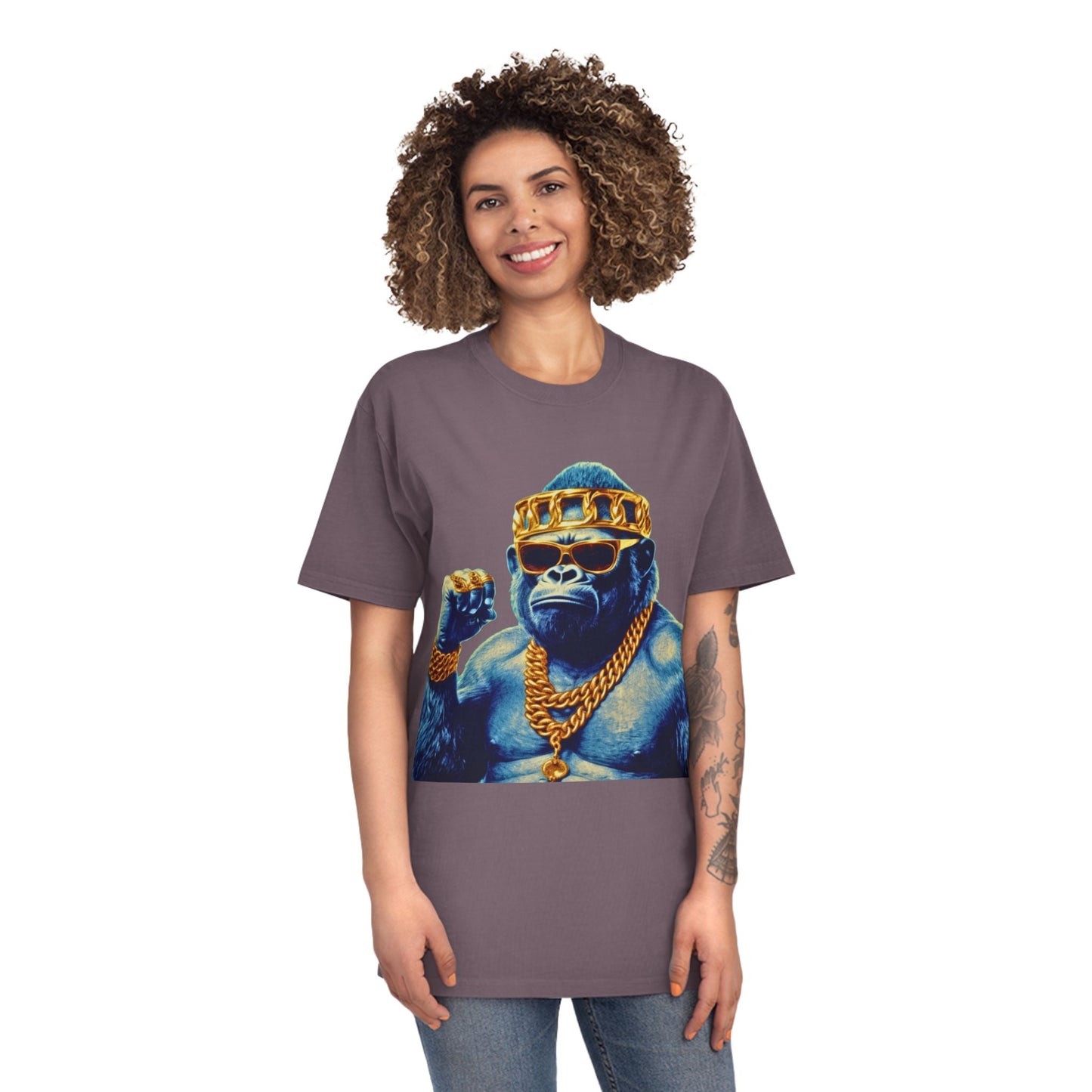 Cool Gorilla Graphic Tee, Casual Faded Shirt, Unisex Streetwear, Gift for Animal Lovers, Trendy Vintage Style