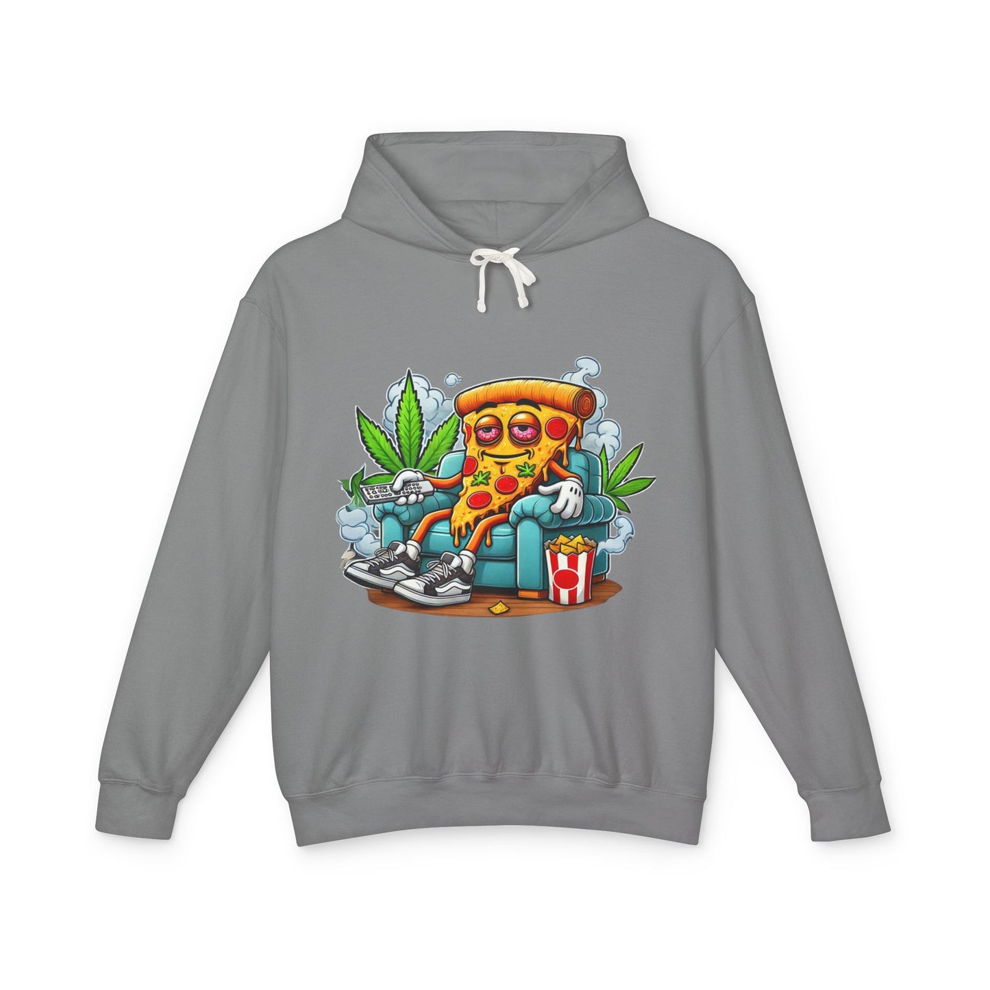 Chill Pizza Vibes Hoodie, Unisex Hooded Sweatshirt, Relaxed Pizza Lover Gift, Stoner Apparel, Weekend Comfort Wear