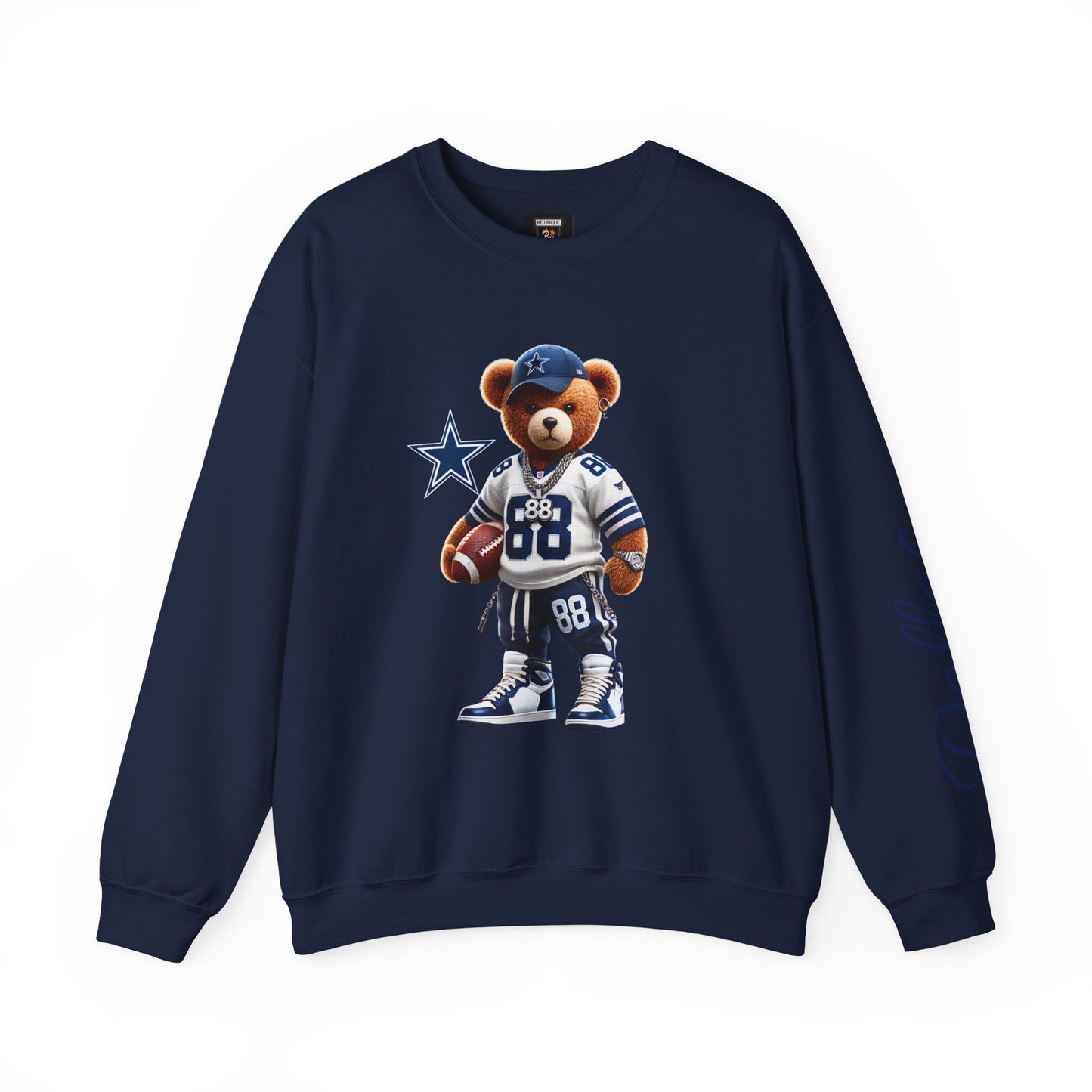 Sporty Bear Crewneck Sweatshirt, Casual Fall Fashion, Coziest Gift for Football Fans, Unisex Sweatshirt, Perfect for Game Days