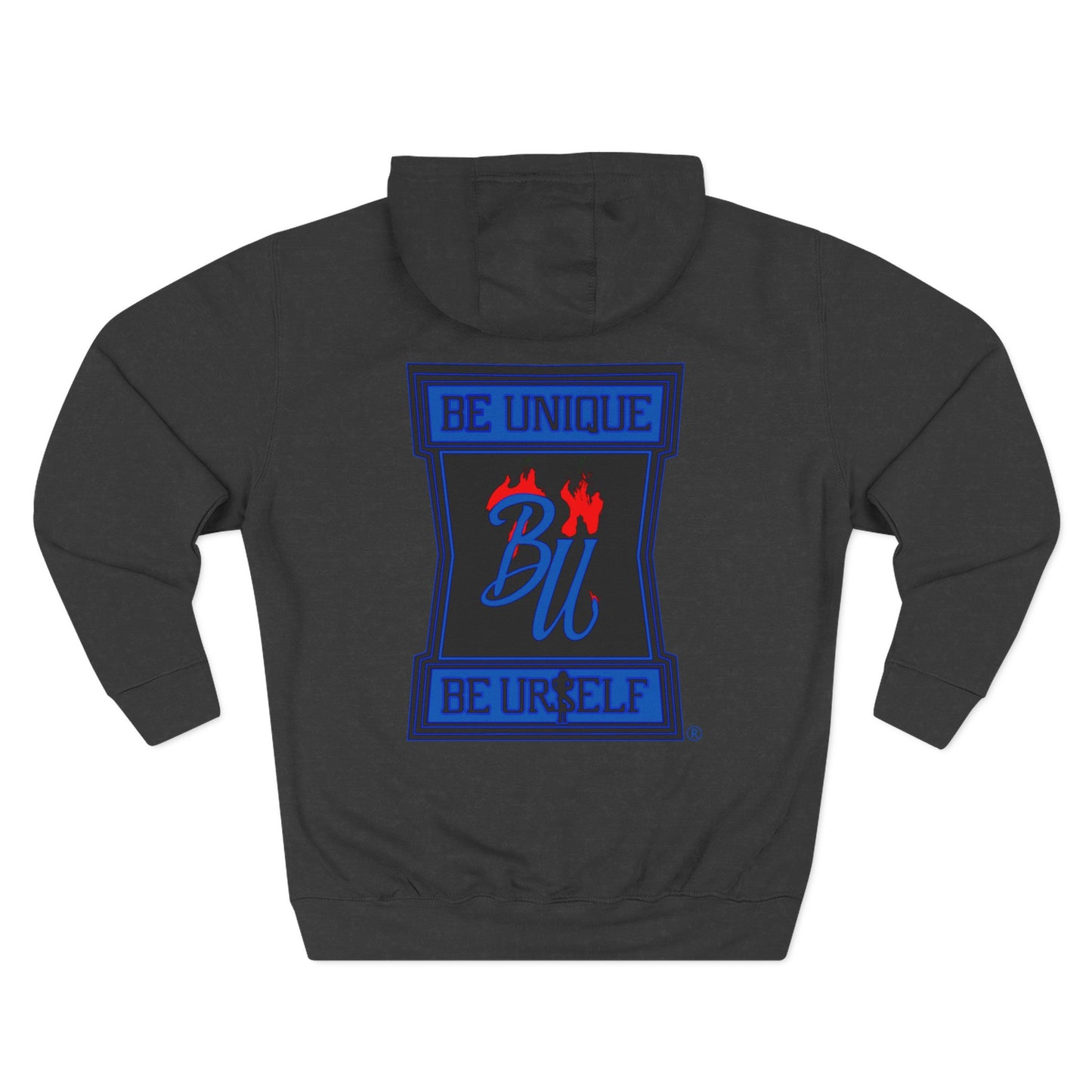 Be Unique Be Urself Hoodie — Cute Bear Soldier Graphic Fleece Pullover