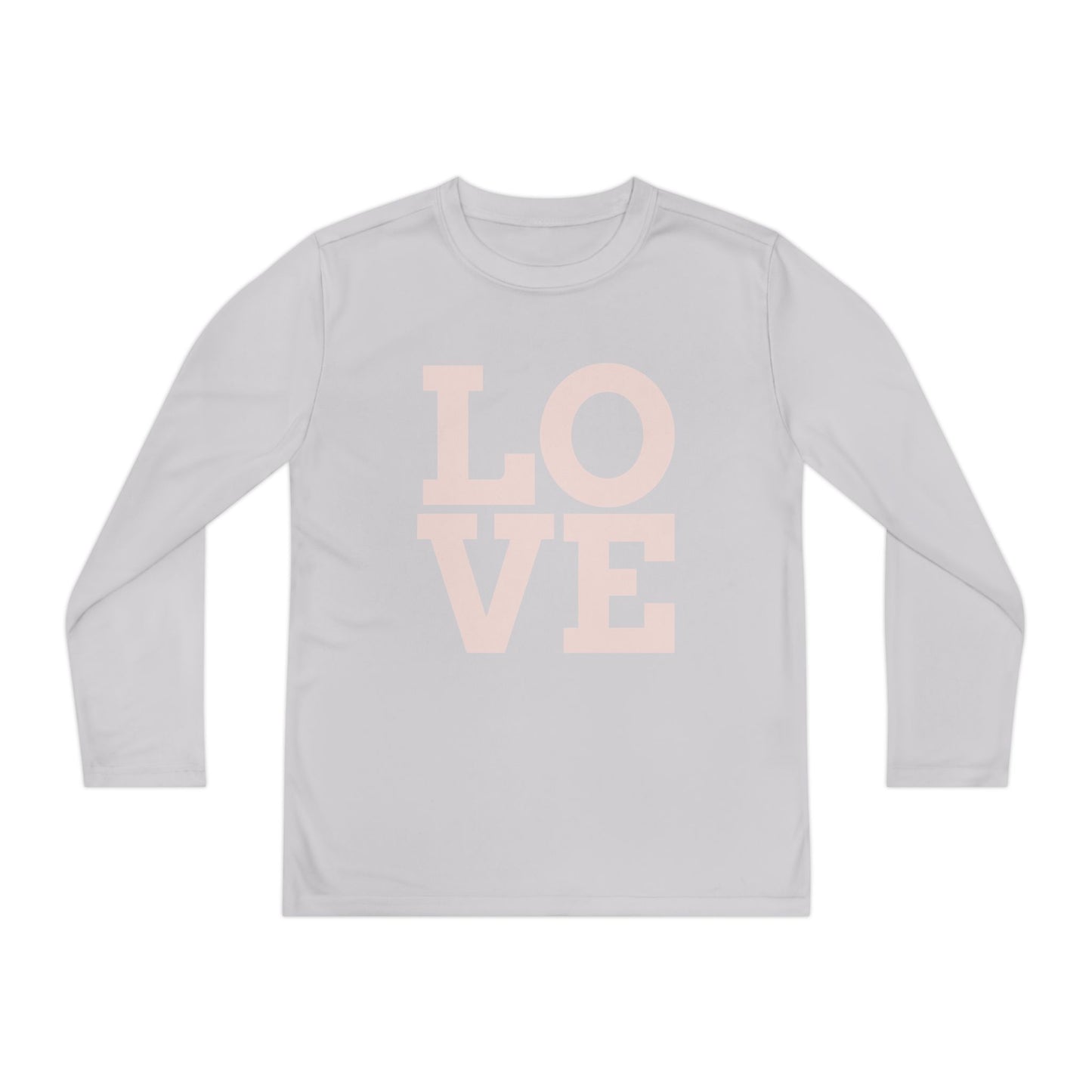 Youth Long Sleeve Love Competitor Tee | Cute Kids Shirt, Gift for Teens, Unique Style Tee, Birthday Present, Be Yourself Wear