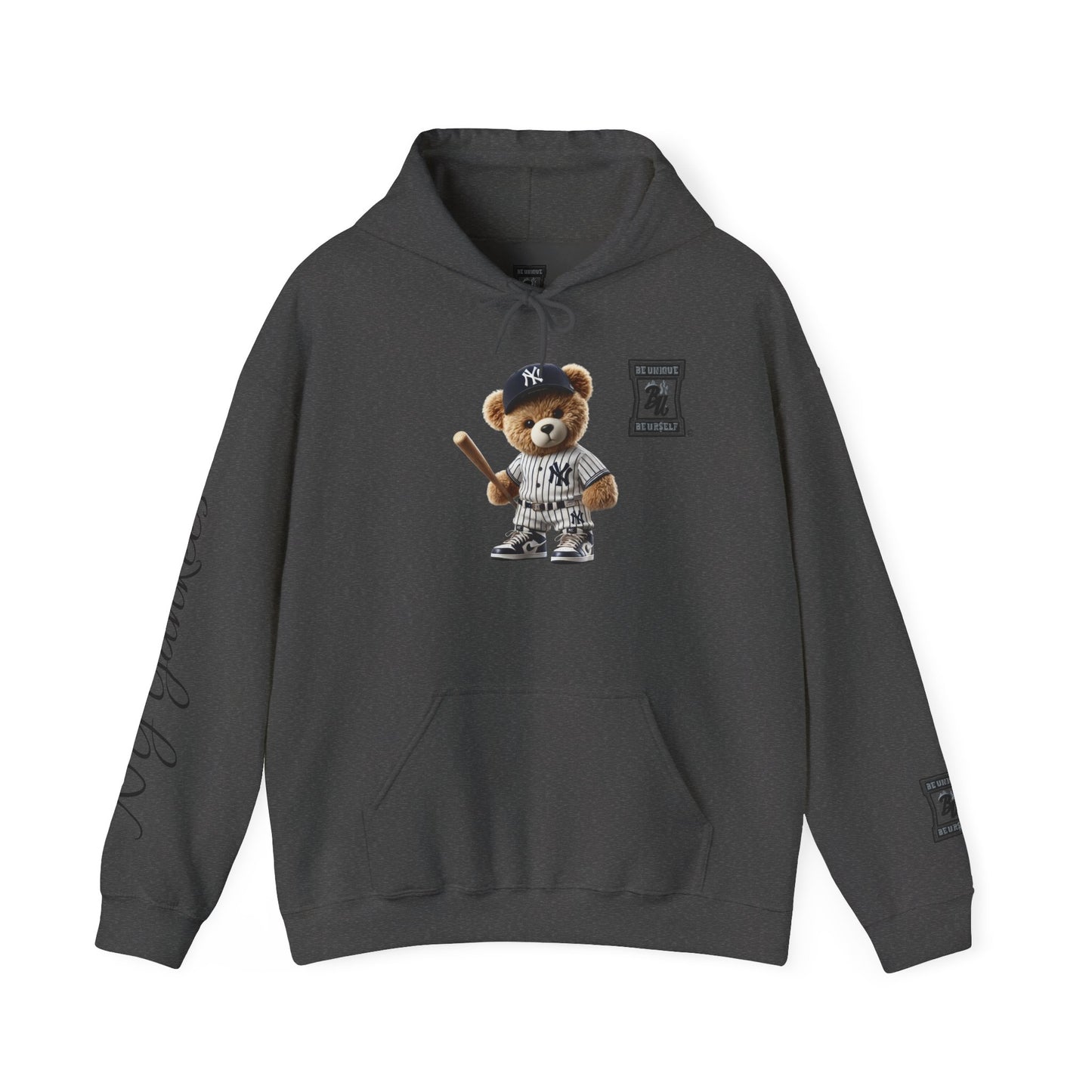 Yankees Teddy Bear Hoodie — Baseball Mascot Pullover