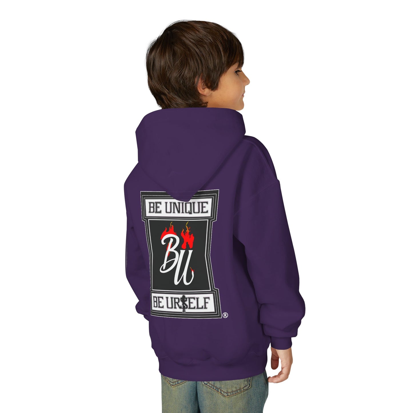 Youth Hoodie — Be Unique Be Urself Graphic Hoodie with Octopus Skull Design